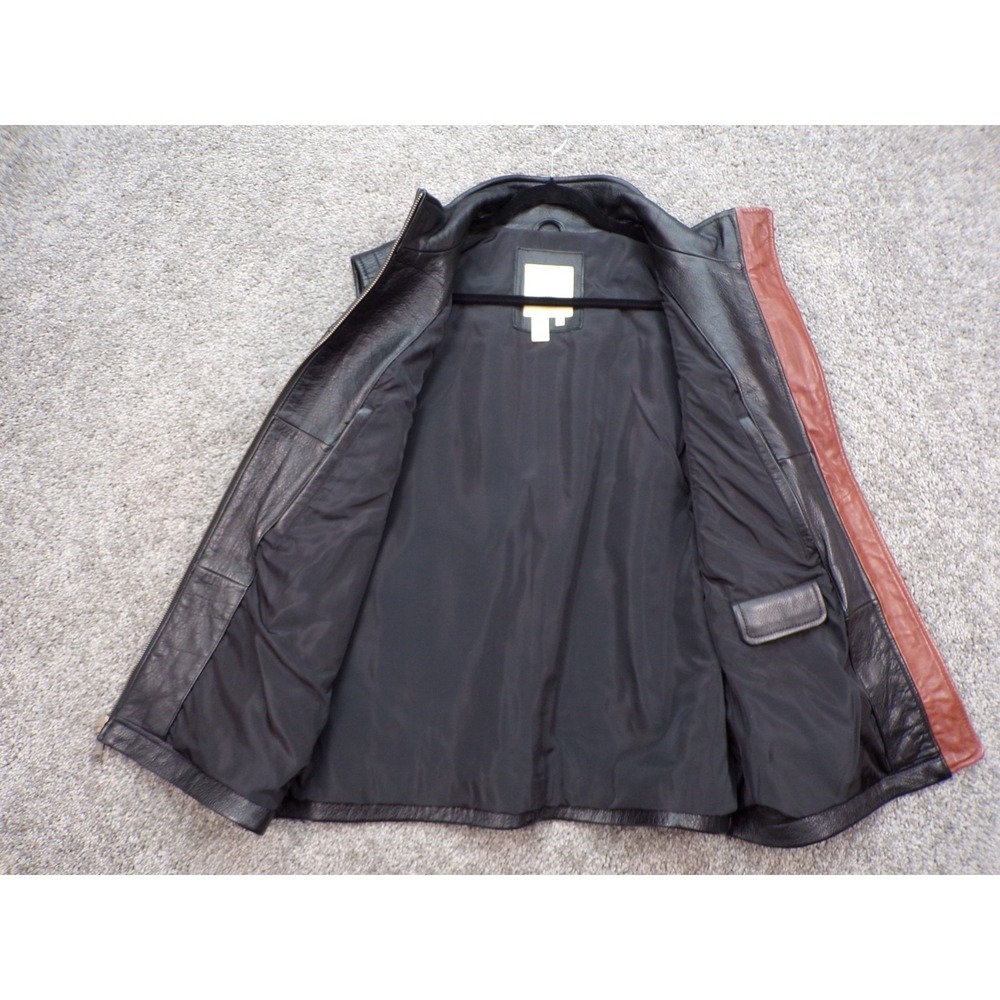 Vintage 90s The Territory Ahead Black Motorcycle Biker Vest Men's Large Lined - Picture 5 of 12